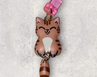 Charm de gato para Kindle - Charm para teléfono - Charm USB - Charm mini llavero - Tapón antipolvo - Merchandising de libros - Smartphone, Accesorios para celular