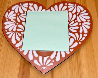 Talavera Heart Note Pad Holder - Desk Gift