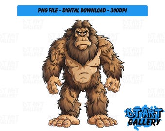 Funny Big Foot Sasquatch Themed Clipart - Digital Download - High Quality PNG File - Perfect for T-shirts, Stickers, Mugs & More