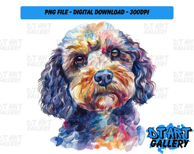 Cockapoo Clipart Watercolor - 10 High Quality Jpg's - Digital Download ...