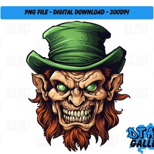 Angry Leprechaun St Patrick&#39;s Day Themed Clipart - Digital Download - High Quality PNG File - Perfect for T-shirts, Stickers, Mugs & More