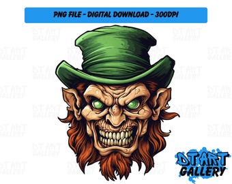 Angry Leprechaun St Patrick's Day Themed Clipart - Digital Download - High Quality PNG File - Perfect for T-shirts, Stickers, Mugs & More