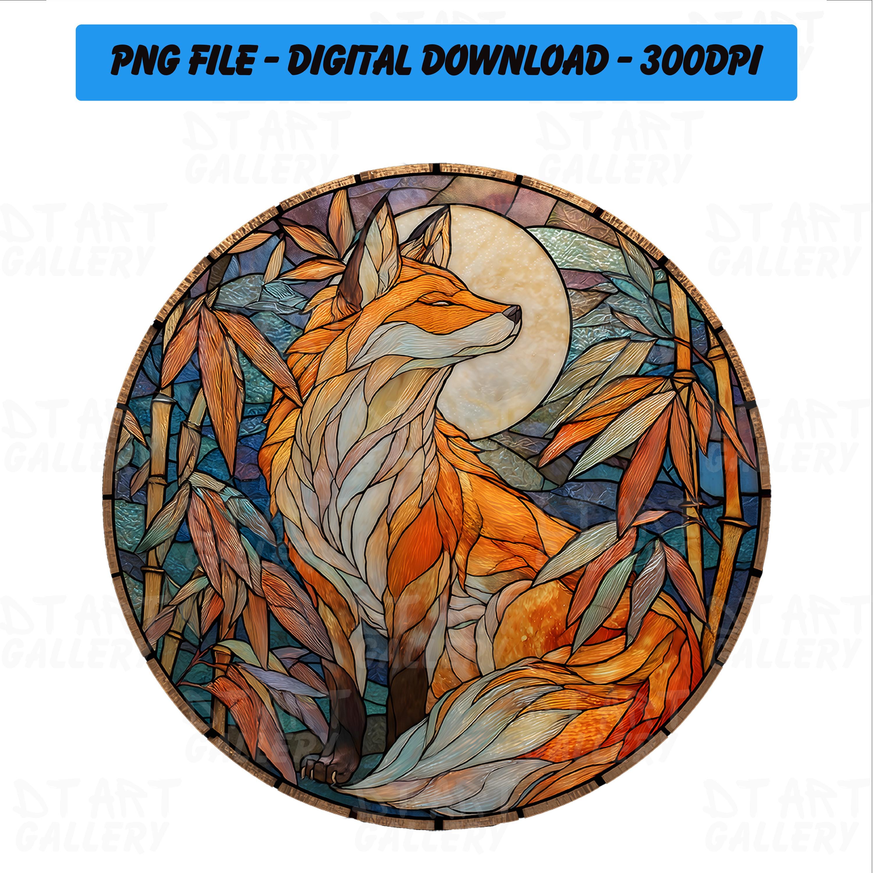 KITSUNE　ステンドグラス Glass Kitsune - Etsy