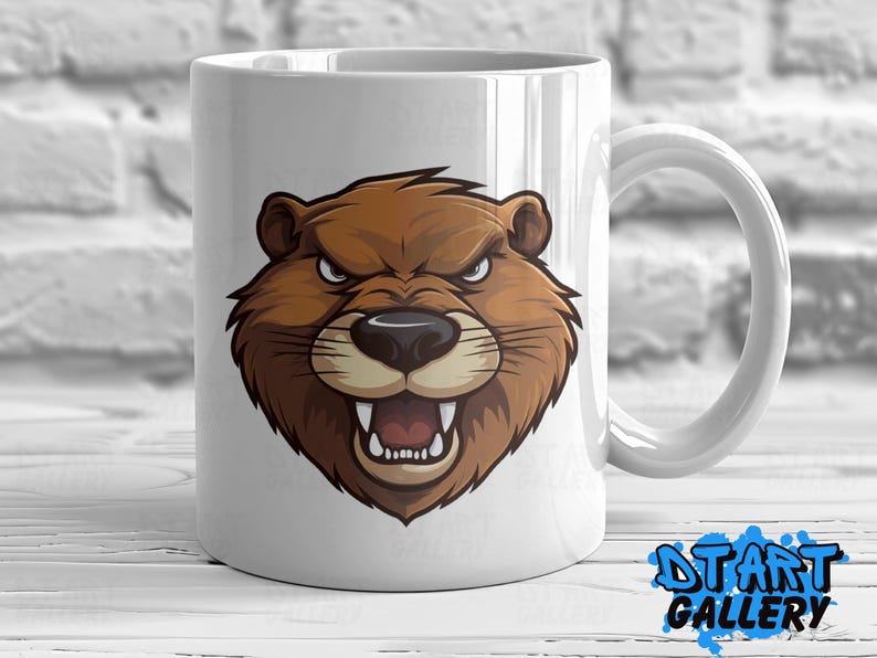 Angry Beaver Head Animal Cartoon Themed Clipart - Digital Download ...
