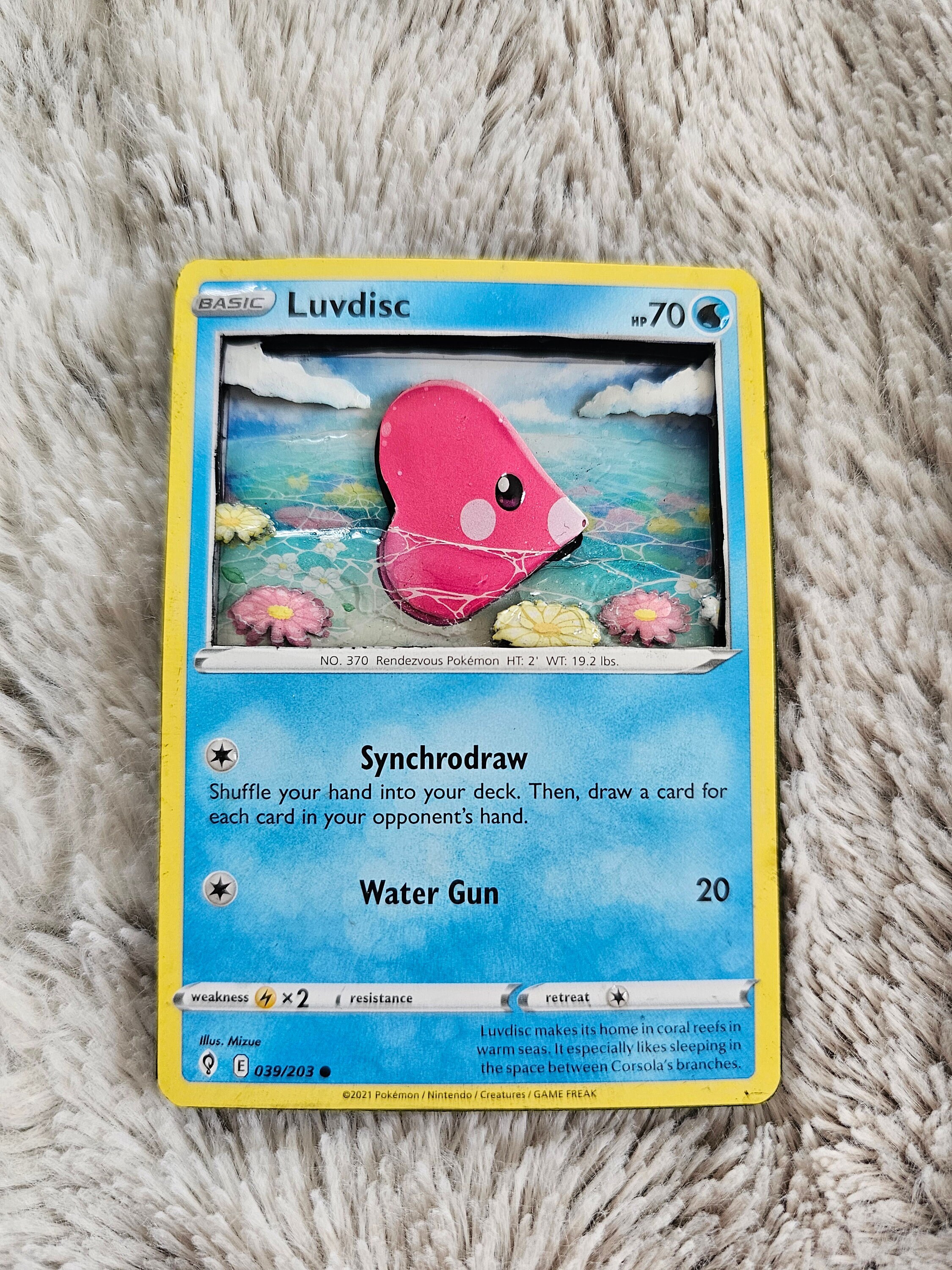 3D Pokmon Card - Luvdisc - Etsy