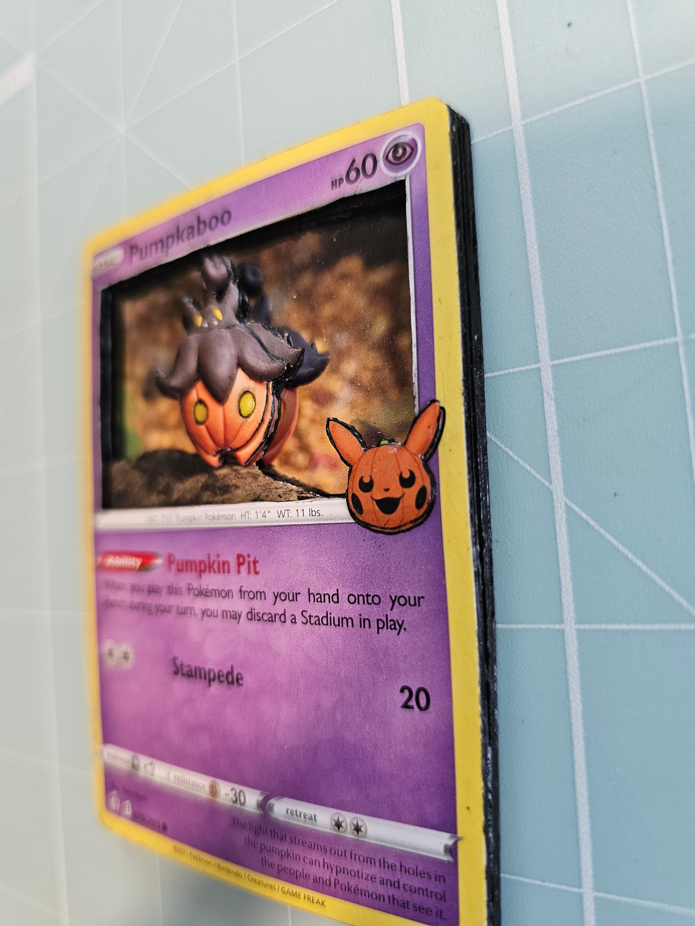 3D Pokmon Card - Pumpkaboo - Etsy