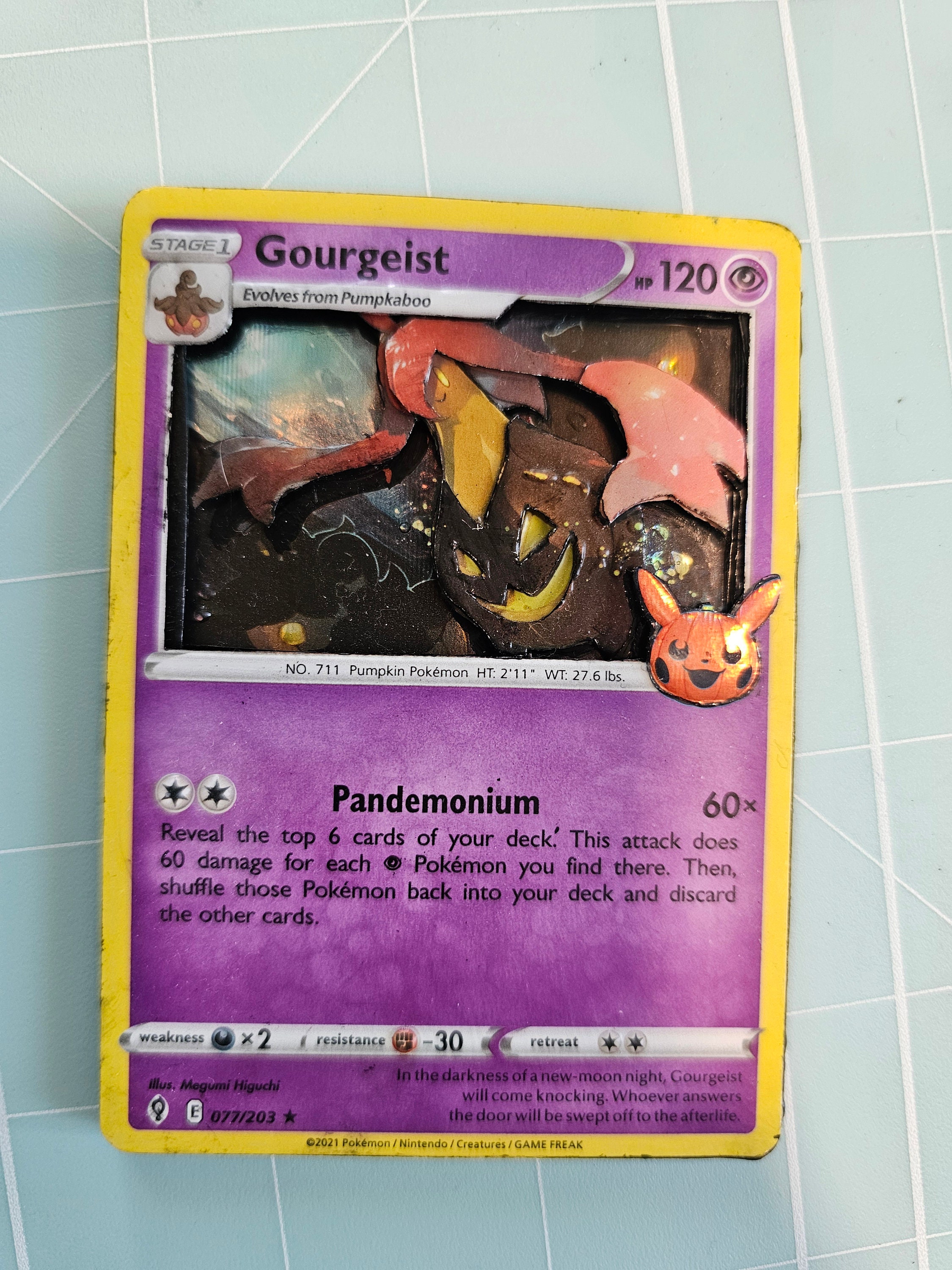 pokemon card gourgeist 3D Pokémon Card - Gourgeist