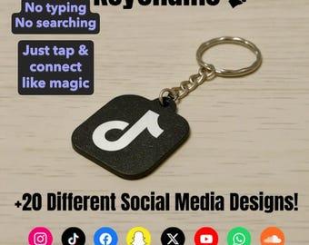 Mini NFC Keychain – Your Socials in a Tap!  (20+ Social Media Designs) (choose custom COLORS!)
