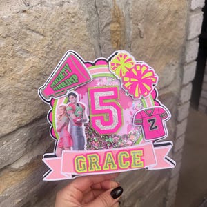 Adorno personalizado para tarta de cumpleaños de zombi, decoración para agitador de fútbol de porristas