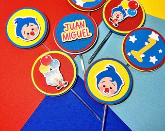 Plim Plim Custom Cupcake toppers 12 pack, party decor cupcake decorations