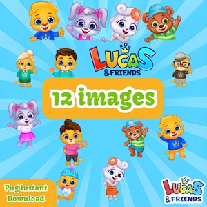 Lucas und Freunde bündeln PNG Clipart, Youtube-Show PNG, Lucas Clipart für Handwerker, Sublimation, Png-Paket