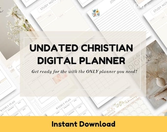 Undated Christian Digital Planner  I  Instant Download  I  Printable