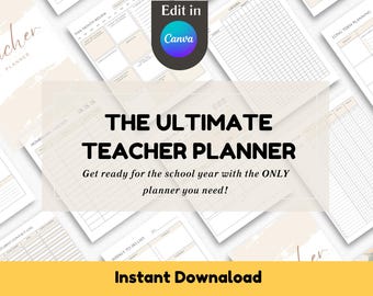 Ultimate Teacher Planner (téléchargement instantané) : organisez les leçons, suivez les élèves et planifiez l'année scolaire