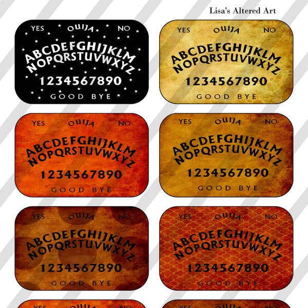 Halloween Tin Ouija boards, Halloween Download, 8 images, (Sheet no. O261) Instant Download