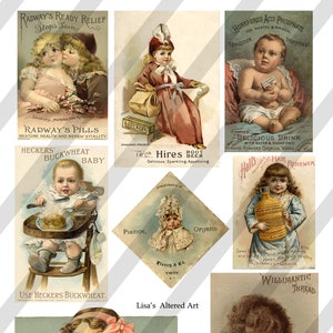 Digital Collage Sheet, Vintage Advertising Images, Junk Journal Ephemera, Individual PNG files Sheet no. O266 Ephemera-Instant Download image 1