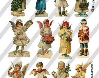 Digital Collage Sheet Victorian Santa Claus Images Sheet no. | Etsy