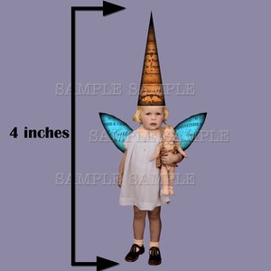 Back to Basic Fairies. 4 inch fairies with wings and hats. Printable sheet, plus 11 individual PNG files Sheet no. FS327 image 5