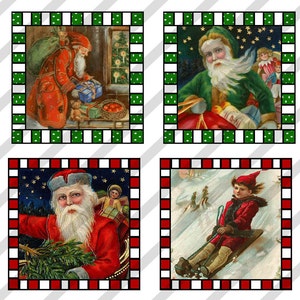 Digital Collage Sheet Altered Art Slide Images 1 inch and 1.5 X1.5 Christmas Sheet no.O96 Instant Download image 3