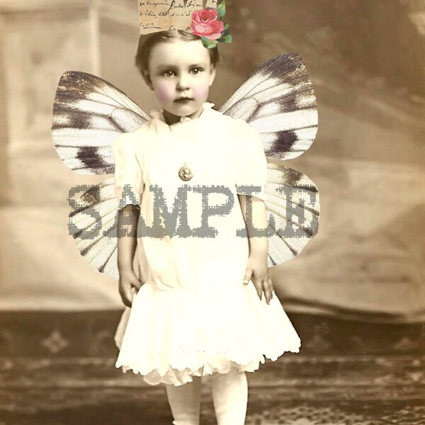 Digital Collage Sheet  Altered Children's Photos (Sheet no. O190) Instant Download