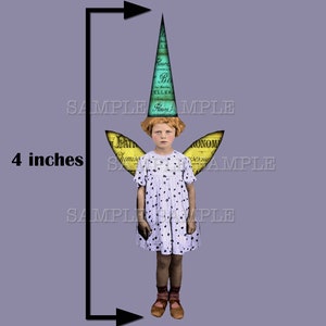 Back to Basic Fairies. 4 inch fairies with wings and hats. Printable sheet, plus 11 individual PNG files Sheet no. FS327 image 4