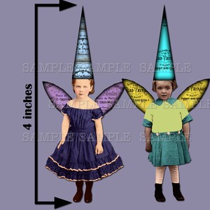 Back to Basic Fairies. 4 inch fairies with wings and hats. Printable sheet, plus 11 individual PNG files Sheet no. FS327 image 7