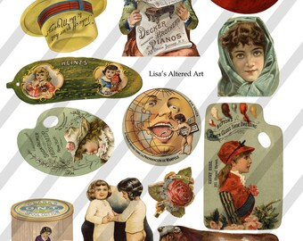 Digital Collage Sheet, Vintage Advertising Images, Junk Journal Ephemera, Individual PNG files  (Sheet no. O265) Ephemera-Instant Download