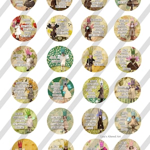 Digital Collage Sheet, Circle images, Round, Inspiration Fairies, 4 Sizes, 1.5", 2", 2.5", and 3" (Sheet no. FS310) Instant Download