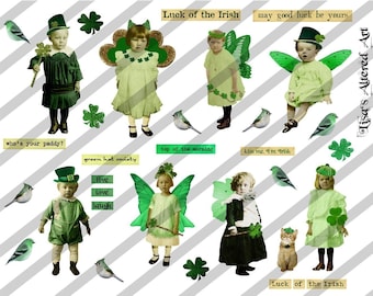 Digital Collage Sheet St. Patricks Day (Sheet no. H3) Instant Download
