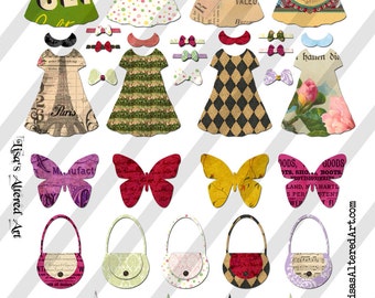 Digital Collage Sheet Paper Doll Fashion Images  (Sheet no. O179) Ephemera-Instant Download