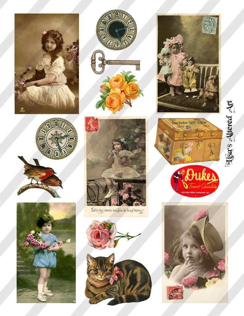 Digital Collage Sheet Vintage Images Sheet no. O58 | Etsy