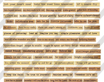 Digital Phrase Collage Sheet 3 (sheet no. FS11) Instant Download