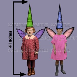Back to Basic Fairies. 4 inch fairies with wings and hats. Printable sheet, plus 11 individual PNG files Sheet no. FS327 image 9