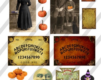 Digital Collage Sheet Vintage Halloween Images (Sheet No.O139) Instant Download