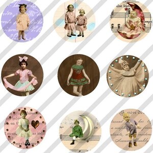 Digital Collage Sheet, Bottle Cap Image Charms, 1 inch Circles Sheet no. FS21 Instant Download image 2