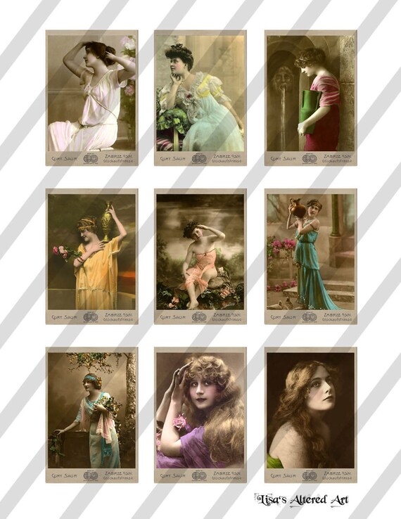 Download Digital Collage Sheet Vintage Beautiful Ladies Images Sheet Etsy Yellowimages Mockups