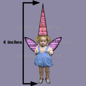 Back to Basic Fairies. 4 inch fairies with wings and hats. Printable sheet, plus 11 individual PNG files Sheet no. FS327 image 3