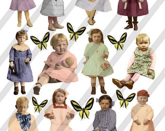 Digital Collage Sheet Children (Sheet no. F23) Instant Download