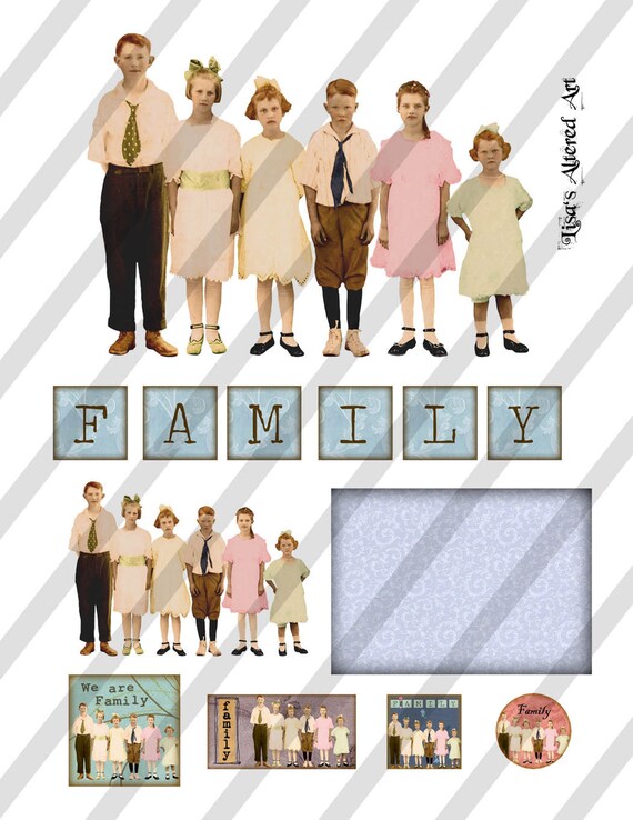 Download Digital Collage Sheet Family Images Sheet No O51 Instant Etsy PSD Mockup Templates
