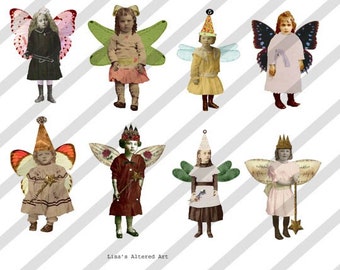 Digital Collage Sheet Fairies With Wings 3 (Sheet no. FW3) Instant Download