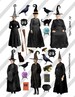 Digital collage sheet vintage Halloween witch images with crazy hats (Sheet no. H25) PNG file available-Instant Download 