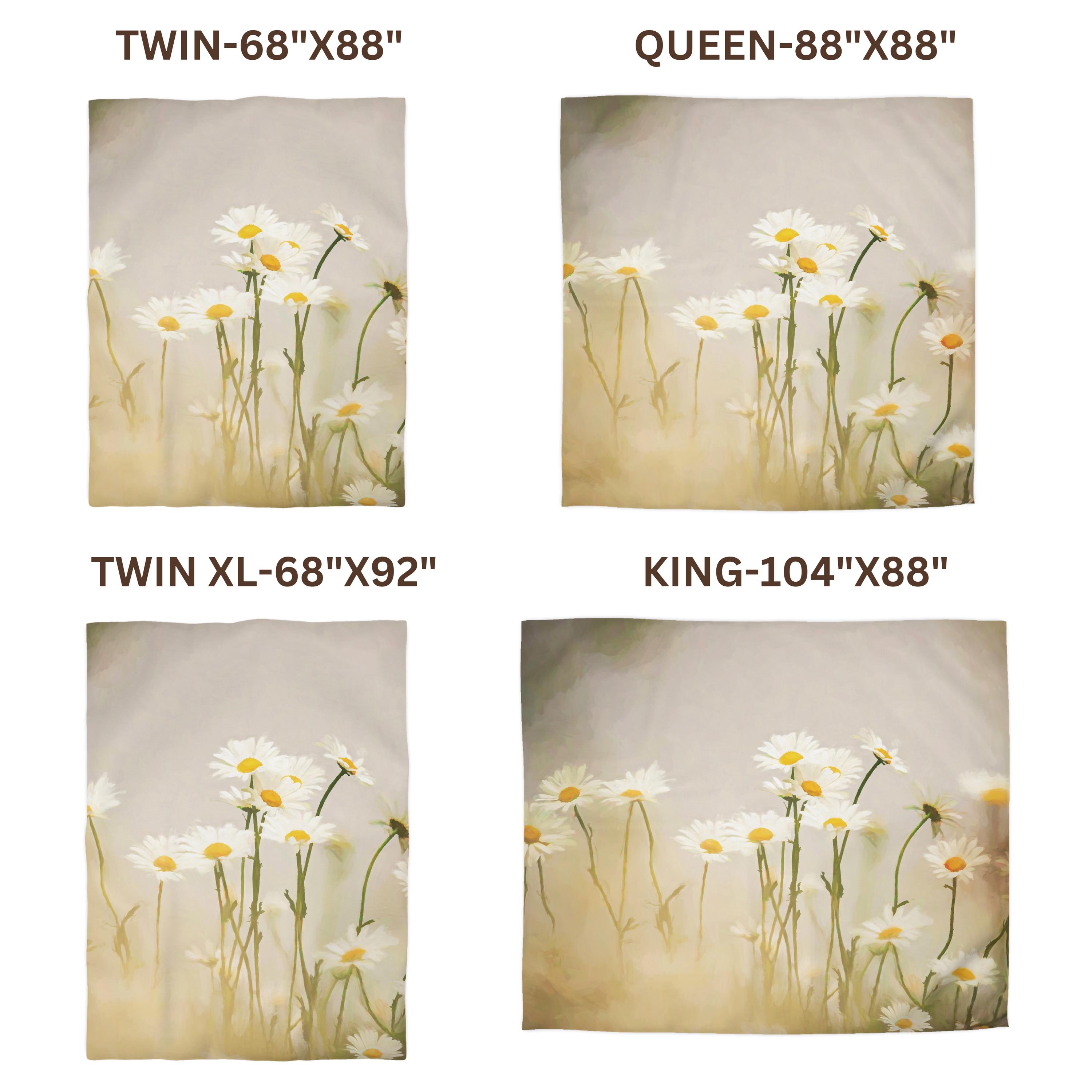 Manfei 100% Nature Cotton Spring Summer Daisy Duvet Cover Full Size