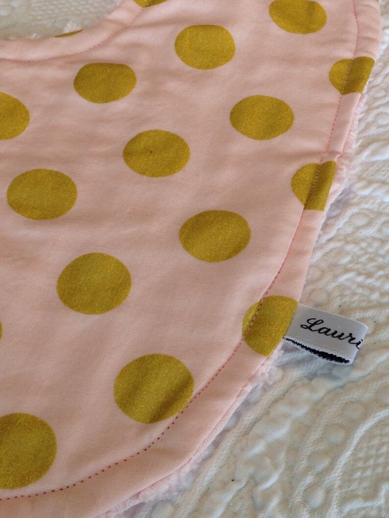 Sweet Pink and Gold Dot Bib image 1