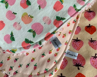 Orchard Fruit Set of Chenille Drool Bibs