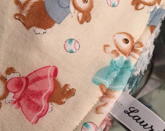 Busy Bunnies Drool Bib for Girls and Boys