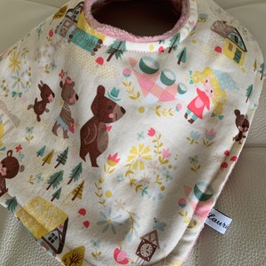 Goldilocks and the Bears Minky Drool Bib