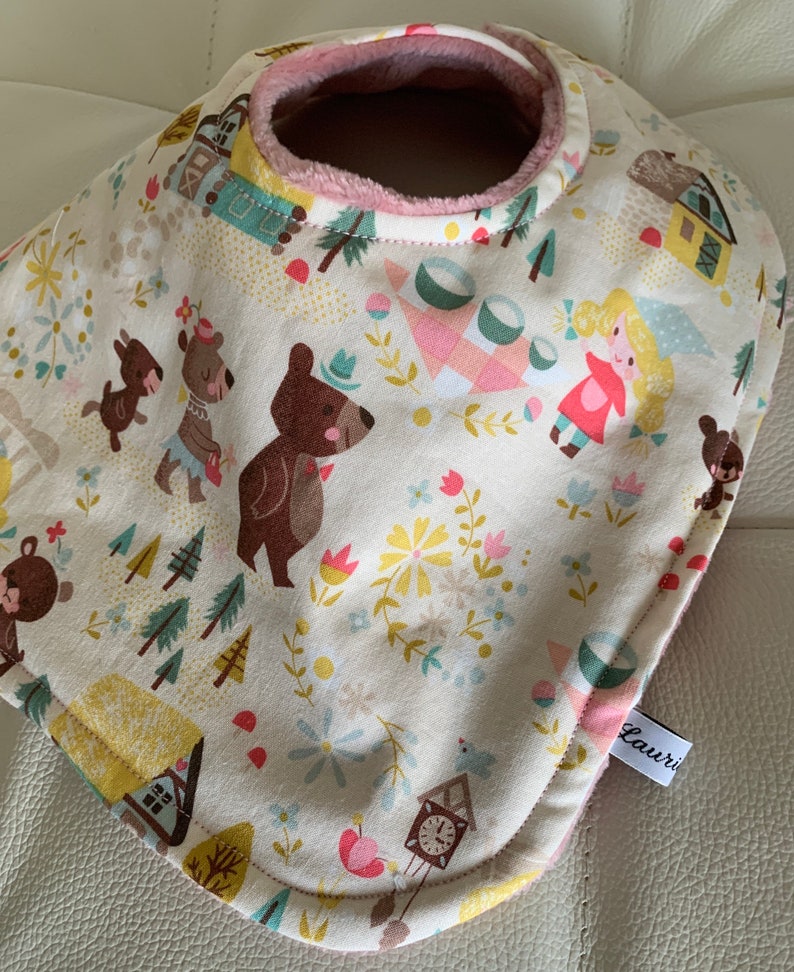 Goldilocks and the Bears Minky Drool Bib image 1