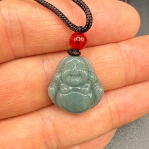 Buda de Jade Riendo / Colgante Budai, Jadeíta Auténtica