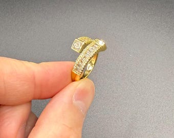 18K Gold Adjustable Ring: Stainless Steel Stackable Boho Jewelry
