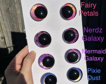 35mm Glitter Safety Eyes: Hand Painted Kawaii Moon Eyes for Amigurumi