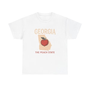 Georgia Pfirsich Zustand T-Shirt, Georgia T-Shirt, Unisex Baumwollhemd, Südliche Pride Kleidung, Geschenk für Georgier, lässiges Sommertop
